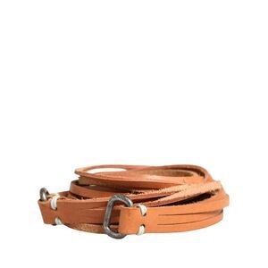Scervino Street Leather Silver Tone Buckle Waist Belt Women Brown Belts